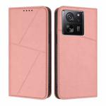 For Xiaomi 13T Strong Magnetic Frosted Flip Leather Phone Case(Pink)