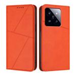 For Xiaomi 14 Pro Strong Magnetic Frosted Flip Leather Phone Case(Orange)