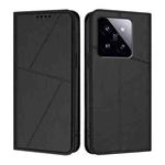 For Xiaomi 14 Pro Strong Magnetic Frosted Flip Leather Phone Case(Black)