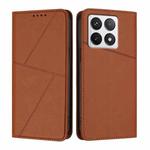 For Xiaomi 14T Strong Magnetic Frosted Flip Leather Phone Case(Coffee Color)