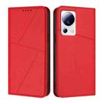 For Xiaomi 13 Lite / Civi 2 Strong Magnetic Frosted Flip Leather Phone Case(Red)
