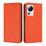For Xiaomi 13 Lite / Civi 2 Strong Magnetic Frosted Flip Leather Phone Case(Orange)