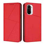 For Xiaomi Poco F3 / Redmi K40 Strong Magnetic Frosted Flip Leather Phone Case(Red)
