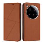 For Xiaomi 15 Ultra Strong Magnetic Frosted Flip Leather Phone Case(Coffee Color)