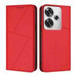 For Xiaomi Poco F6 Strong Magnetic Frosted Flip Leather Phone Case(Red)
