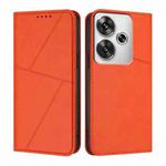 For Xiaomi Poco F6 Strong Magnetic Frosted Flip Leather Phone Case(Orange)