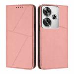 For Xiaomi Poco F6 Strong Magnetic Frosted Flip Leather Phone Case(Pink)