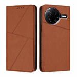 For Xiaomi Poco F7 Pro / Redmi K80 Strong Magnetic Frosted Flip Leather Phone Case(Coffee Color)