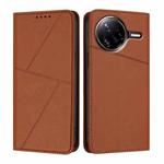 For Xiaomi Poco F7 Ultra / Redmi K80 Pro Strong Magnetic Frosted Flip Leather Phone Case(Coffee Color)
