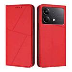 For Xiaomi Poco X6 Neo 5G Strong Magnetic Frosted Flip Leather Phone Case(Red)