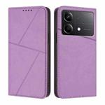 For Xiaomi Poco X6 Neo 5G Strong Magnetic Frosted Flip Leather Phone Case(Light Purple)
