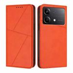 For Xiaomi Poco X6 Neo 5G Strong Magnetic Frosted Flip Leather Phone Case(Orange)