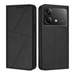 For Xiaomi Poco X6 Neo 5G Strong Magnetic Frosted Flip Leather Phone Case(Black)