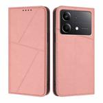 For Xiaomi Poco X6 Neo 5G Strong Magnetic Frosted Flip Leather Phone Case(Pink)
