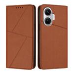 For Xiaomi Poco F7 5G Strong Magnetic Frosted Flip Leather Phone Case(Coffee Color)