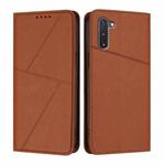 For Samsung Galaxy Note10 5G Strong Magnetic Frosted Flip Leather Phone Case(Coffee Color)