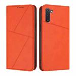 For Samsung Galaxy Note10 5G Strong Magnetic Frosted Flip Leather Phone Case(Orange)