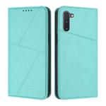 For Samsung Galaxy Note10 5G Strong Magnetic Frosted Flip Leather Phone Case(Light Blue)