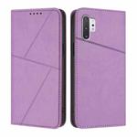 For Samsung Galaxy Note10+ 5G Strong Magnetic Frosted Flip Leather Phone Case(Light Purple)