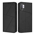 For Samsung Galaxy Note10+ 5G Strong Magnetic Frosted Flip Leather Phone Case(Black)
