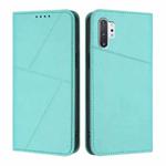For Samsung Galaxy Note10+ 5G Strong Magnetic Frosted Flip Leather Phone Case(Light Blue)