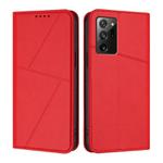 For Samsung Galaxy Note20 5G Strong Magnetic Frosted Flip Leather Phone Case(Red)