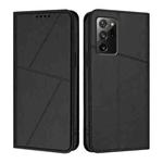 For Samsung Galaxy Note20 5G Strong Magnetic Frosted Flip Leather Phone Case(Black)