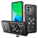 For vivo Y29 4G / T4X 5G Armor Rotating Holder MagSafe Phone Case(Black)