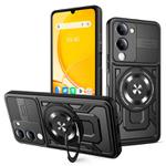 For vivo Y29s 5G / Y04 4G Armor Rotating Holder MagSafe Phone Case(Black)