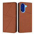 For Redmi A5 4G 173.3mm Strong Magnetic Frosted Flip Leather Phone Case(Coffee Color)