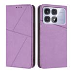 For Redmi K70 Ultra Strong Magnetic Frosted Flip Leather Phone Case(Light Purple)