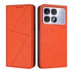 For Redmi K70 Ultra Strong Magnetic Frosted Flip Leather Phone Case(Orange)