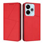 For Redmi 13 4G / 5G Strong Magnetic Frosted Flip Leather Phone Case(Red)