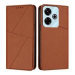 For Redmi 13 4G / 5G Strong Magnetic Frosted Flip Leather Phone Case(Coffee Color)