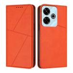 For Redmi 13 4G / 5G Strong Magnetic Frosted Flip Leather Phone Case(Orange)