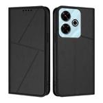 For Redmi 13 4G / 5G Strong Magnetic Frosted Flip Leather Phone Case(Black)
