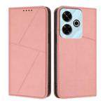 For Redmi 13 4G / 5G Strong Magnetic Frosted Flip Leather Phone Case(Pink)