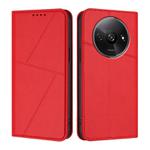For Redmi A3 4G / A3x 4G Strong Magnetic Frosted Flip Leather Phone Case(Red)