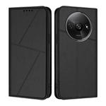 For Redmi A3 4G / A3x 4G Strong Magnetic Frosted Flip Leather Phone Case(Black)