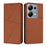 For Redmi Note 13 Pro 4G Strong Magnetic Frosted Flip Leather Phone Case(Coffee Color)