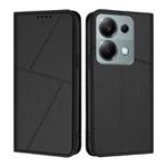 For Redmi Note 13 Pro 4G Strong Magnetic Frosted Flip Leather Phone Case(Black)