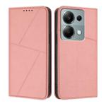 For Redmi Note 13 Pro 4G Strong Magnetic Frosted Flip Leather Phone Case(Pink)