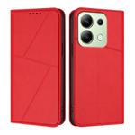 For Redmi Note 13 4G Strong Magnetic Frosted Flip Leather Phone Case(Red)