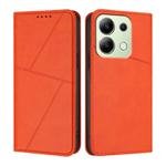For Redmi Note 13 4G Strong Magnetic Frosted Flip Leather Phone Case(Orange)