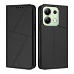 For Redmi Note 13 4G Strong Magnetic Frosted Flip Leather Phone Case(Black)