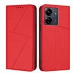 For Redmi 13C 4G / 5G Strong Magnetic Frosted Flip Leather Phone Case(Red)