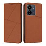 For Redmi 13C 4G / 5G Strong Magnetic Frosted Flip Leather Phone Case(Coffee Color)