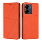 For Redmi 13C 4G / 5G Strong Magnetic Frosted Flip Leather Phone Case(Orange)