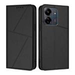 For Redmi 13C 4G / 5G Strong Magnetic Frosted Flip Leather Phone Case(Black)