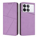 For Xiaomi Poco X6 Pro 5G / Redmi K70E Strong Magnetic Frosted Flip Leather Phone Case(Light Purple)